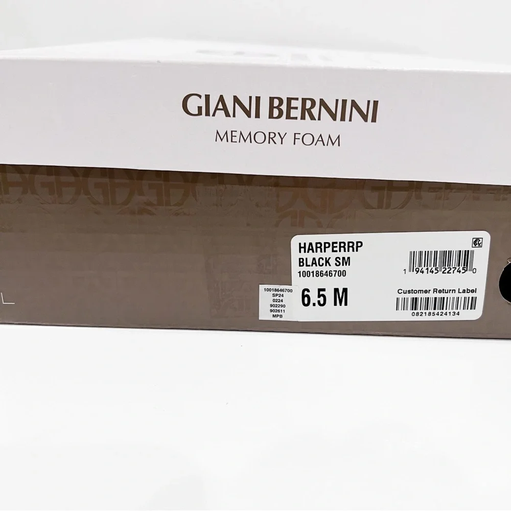 Giani Bernini Harperr Cork Platform Wedge Sandals Ankle Strap Black 6.5 NEW